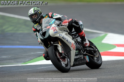 2010-05-08 Monza 0449 - La Roggia - Supersport - Free Practice - Chaz Davies - Triumph Daytona 675